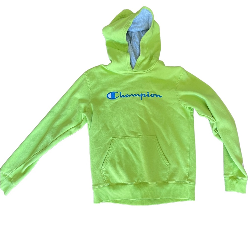 Unisex lime green Champion hoodie